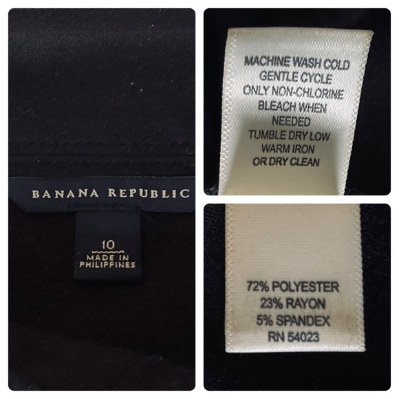 Banana Republic - Black Side Zip Pencil Skirt Size 10 - Picture 9 of 13